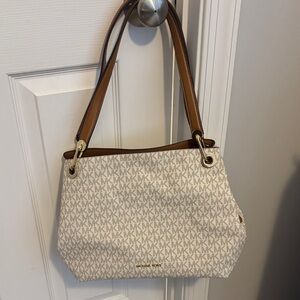 Michael Kors Cream and Tan Shoulder Bag